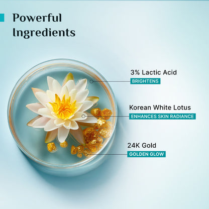 Pilgrim 24k Gold Face Wash with Korean White Lotus Brighten Radiant Natural Glow & Evens Skin Tone