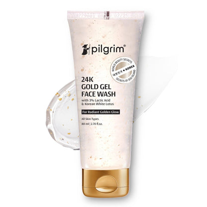 Pilgrim 24k Gold Face Wash with Korean White Lotus Brighten Radiant Natural Glow & Evens Skin Tone