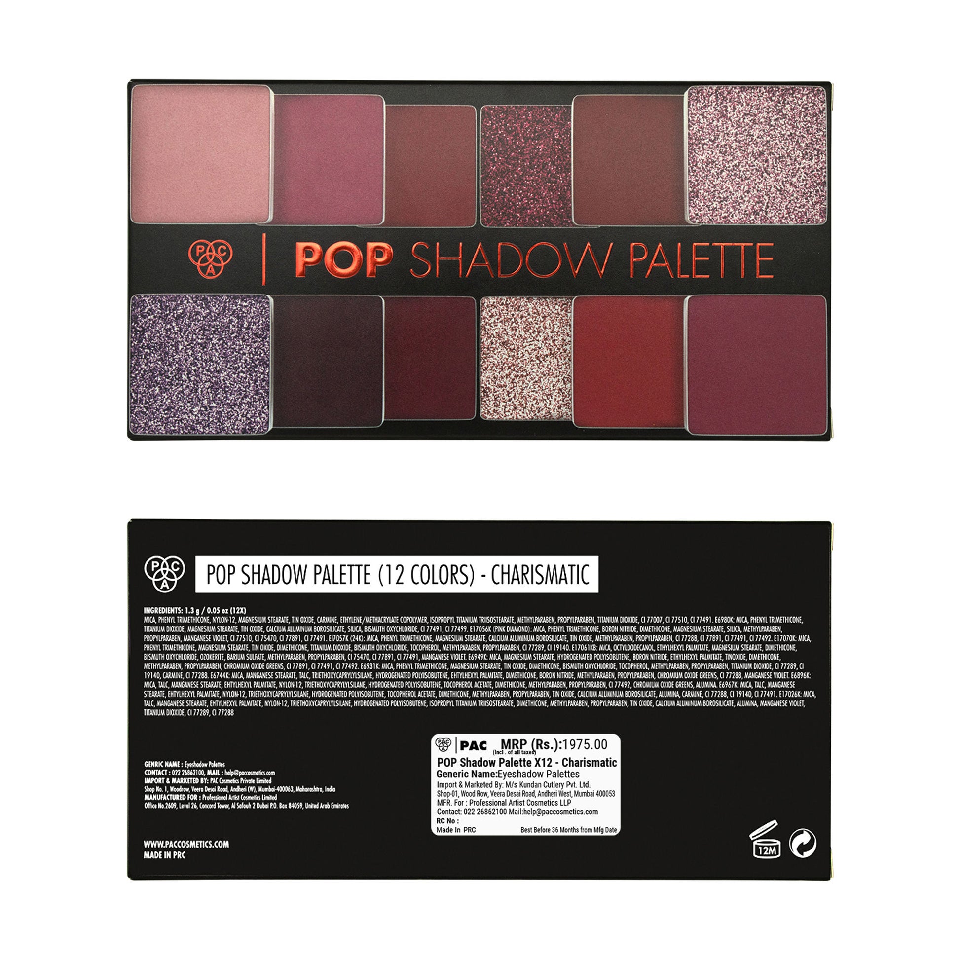 PAC Pop Shadow Palette X12 - Charismatic