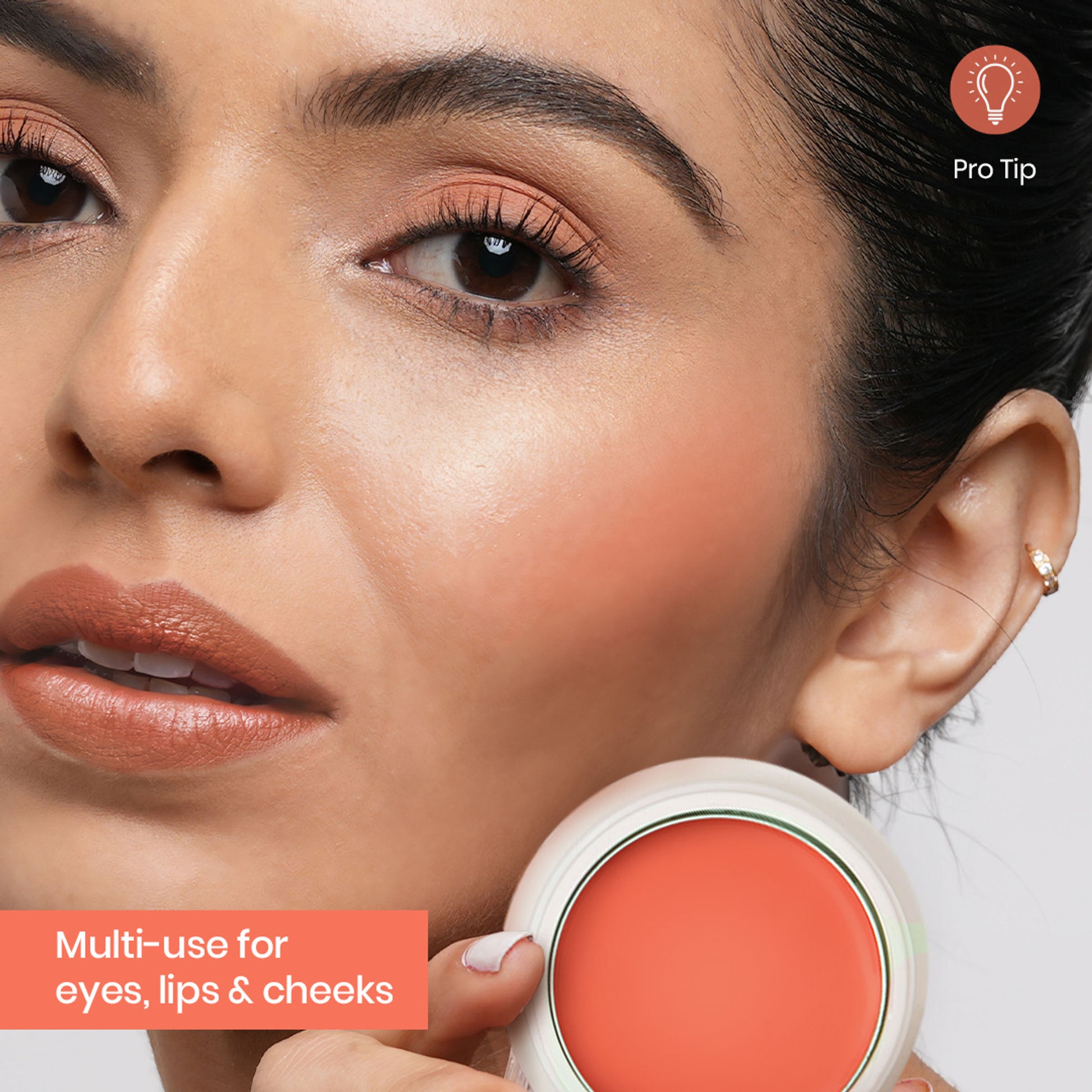 Insight Cosmetics Blusher With Vitamin E, Multi Use Super Pigmented, Dewy Finish - Soft Salmon