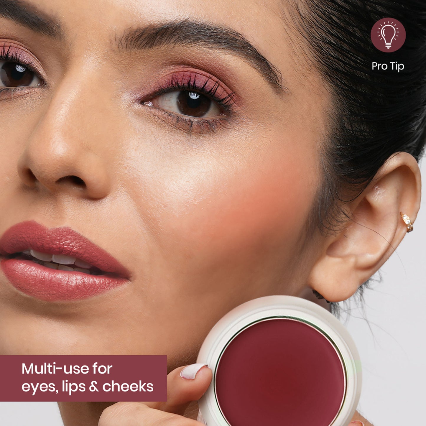 Insight Cosmetics Blusher With Vitamin E, Multi Use Super Pigmented, Dewy Finish - Dusty Rose