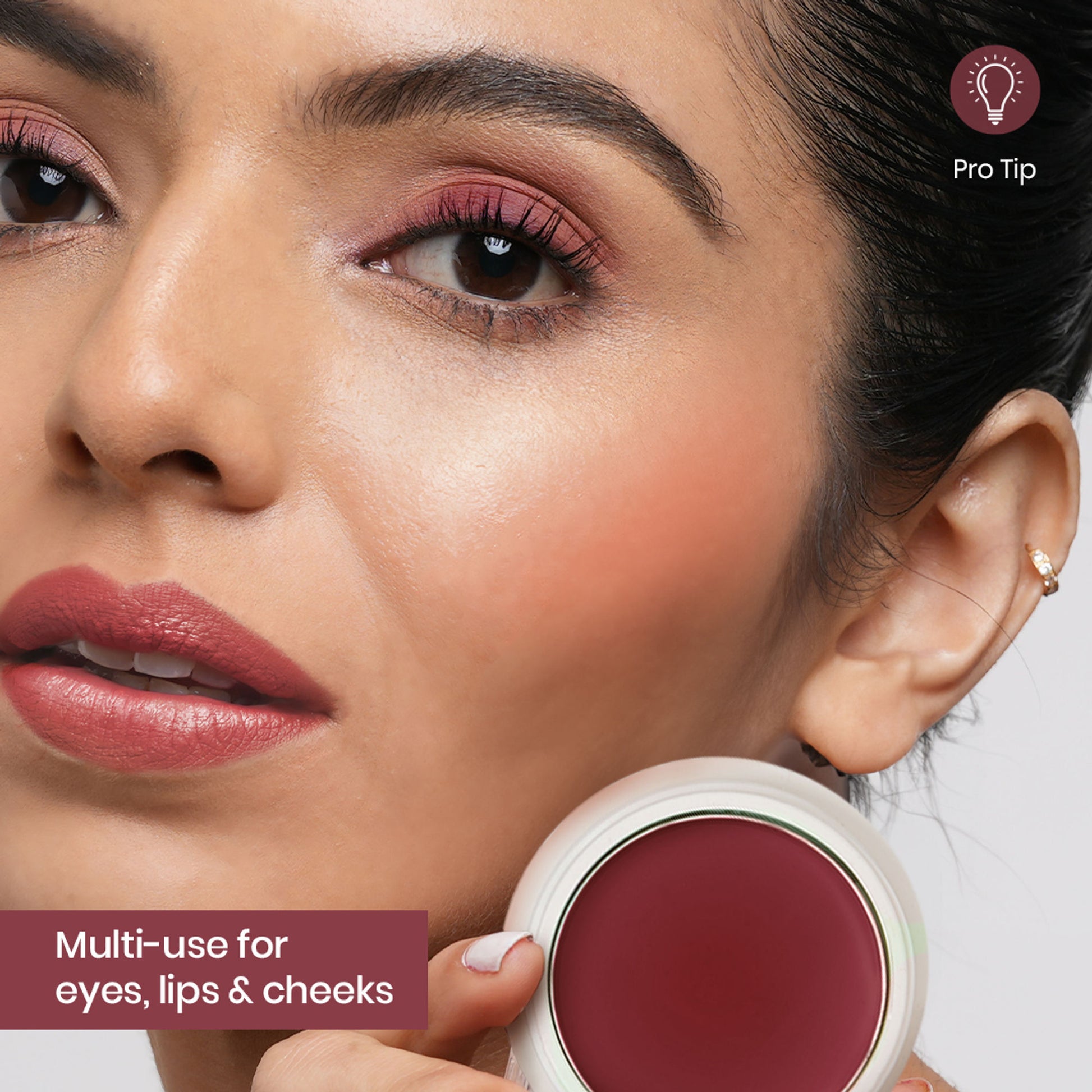 Insight Cosmetics Blusher With Vitamin E, Multi Use Super Pigmented, Dewy Finish - Dusty Rose