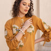 Dhiyona IE Floral Embroidered Pure Cotton Tunic With Trousers Co-Ords