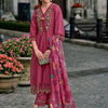 Indyancart IE Women Floral Yoke Design Regular Thread Work Kurta with Trousers & With Dupatta