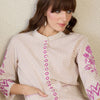 Dhiyona IE Floral Printed Mandarin Collar Straight Kurta With Trousers