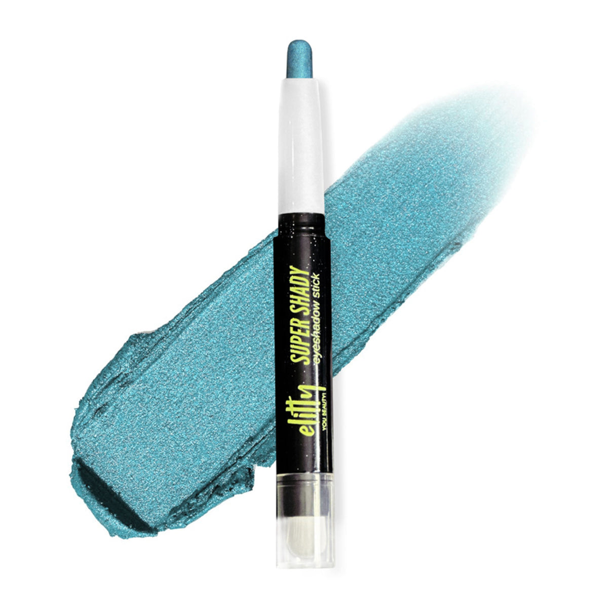 Elitty Blue Lagoon eyeshadow stick with vibrant blue shade, creamy texture, and sleek applicator for easy eye makeup application.