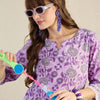 Dhiyona IE Women Floral Printed Pure Cotton Kurta with Trousers