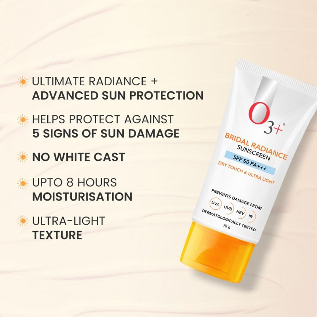 O3+ Professional Bridal Radiance Sunscreen SPF 50 PA +++