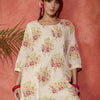 Dhiyona IE Women Floral Printed Cotton Kurta with Trousers