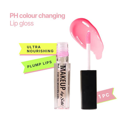 Makeup By Siti PH Graceful Hue lip gloss in a sleek tube, showcasing a soft, natural pink shade for glossy, hydrated lips.