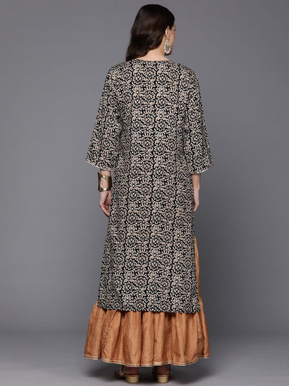 Dhiyona IE Floral Printed Sequinned Kurta
