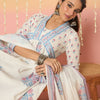 Dhiyona IE Women Floral Printed Sequinned Pure Cotton Kurta with Trousers & With Dupatta