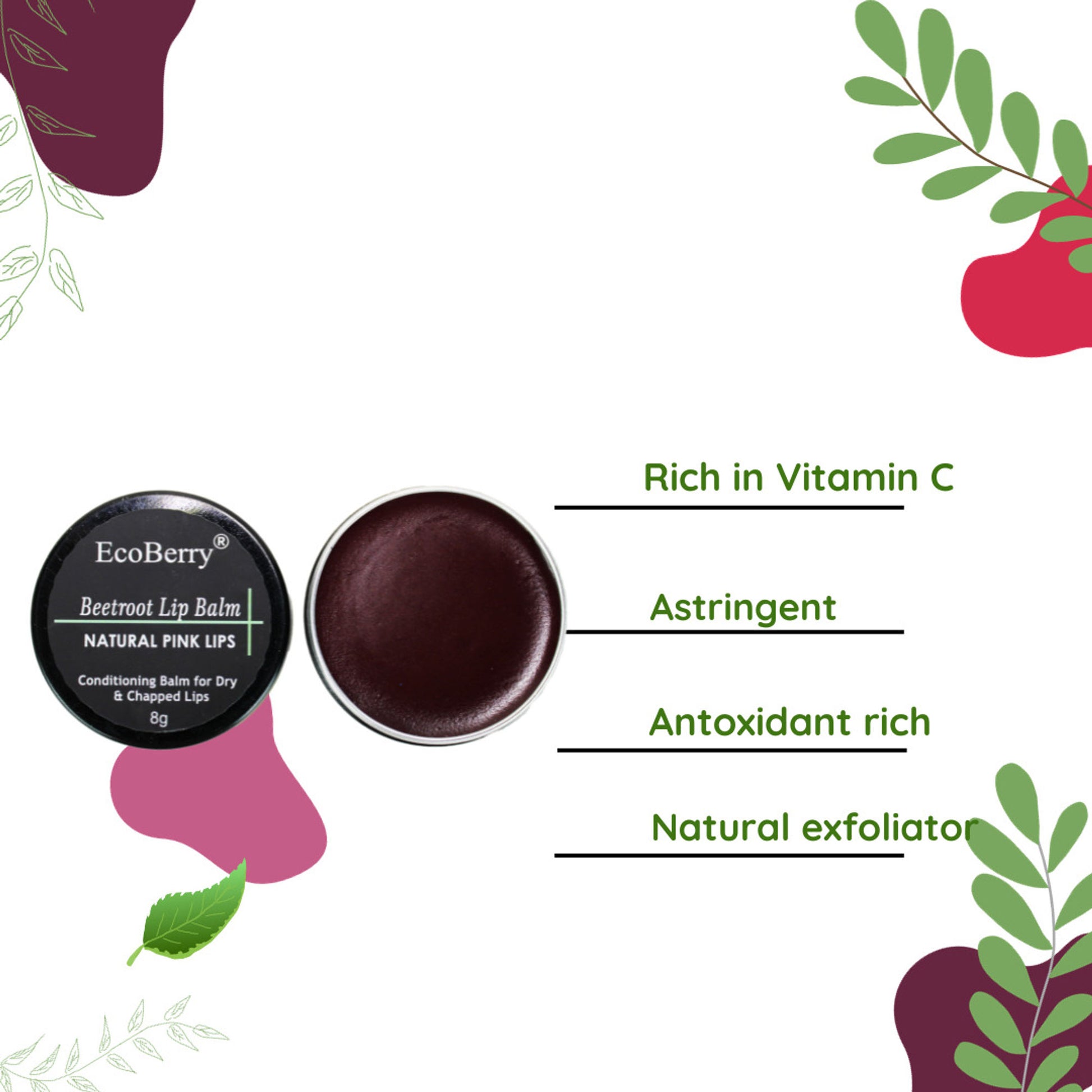 Ecoberry Beetroot Lip Balm