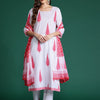 Dhiyona IE Floral Printed Sequinned Pure Cotton Kurta with Trousers & With Dupatta