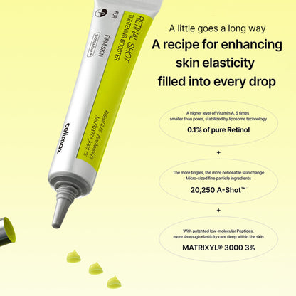 Celimax The Vita-A Retinal Shot booster bottle, a skincare product for anti-aging, dark spots, and wrinkles.