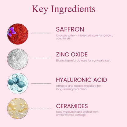 Saffrn Sun Defence SPF 50 Sunscreen With Richnes Of Saffron