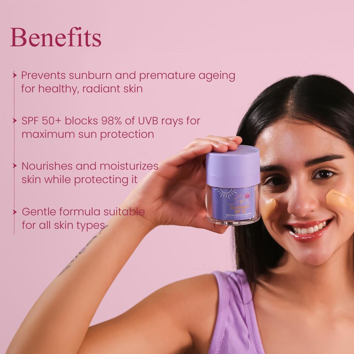 Saffrn Sun Defence SPF 50 Sunscreen With Richnes Of Saffron
