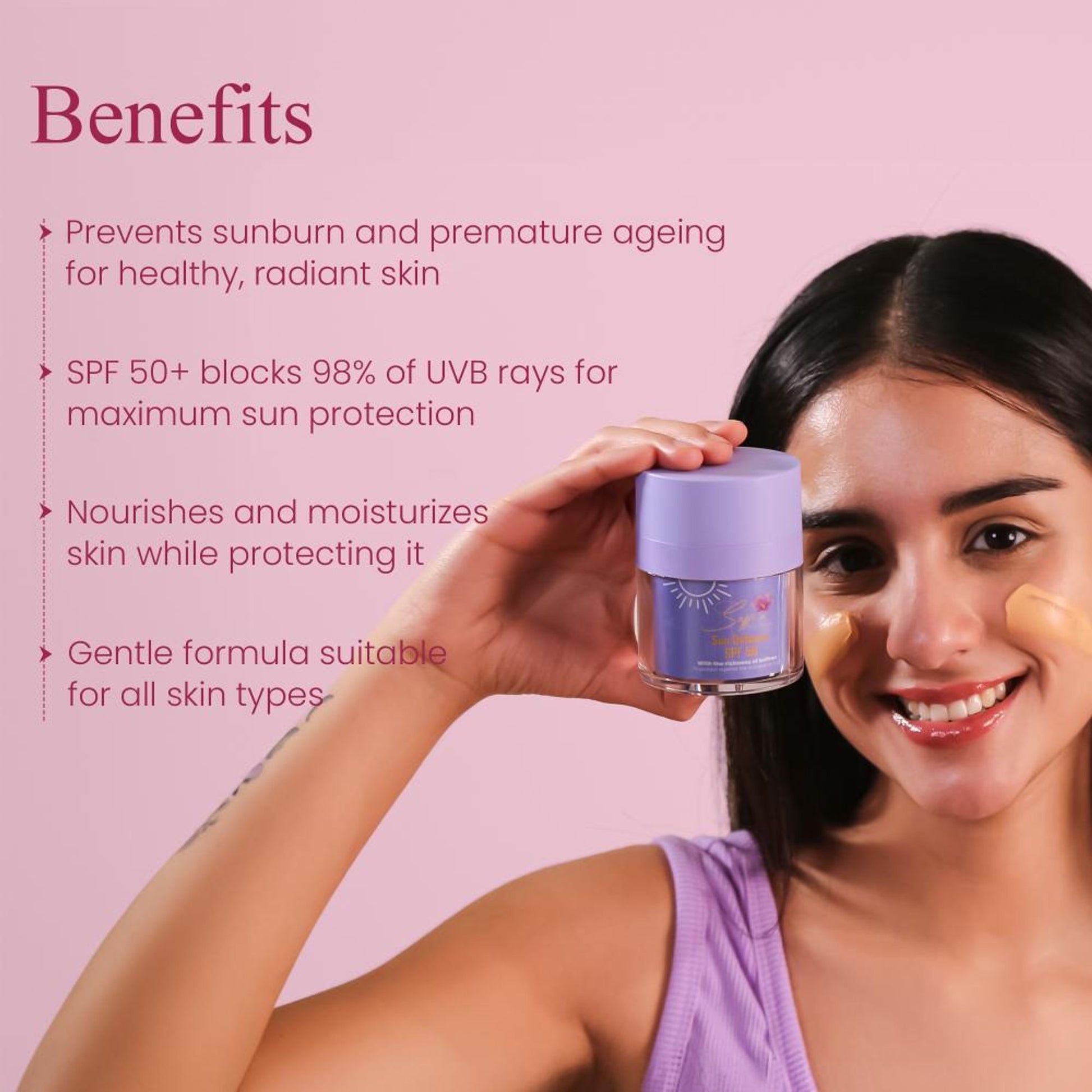 Saffrn Sun Defence SPF 50 Sunscreen With Richnes Of Saffron