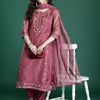 Indyancart IE Floral Embroidered Regular Thread Work Kurta with Trousers & With Dupatta