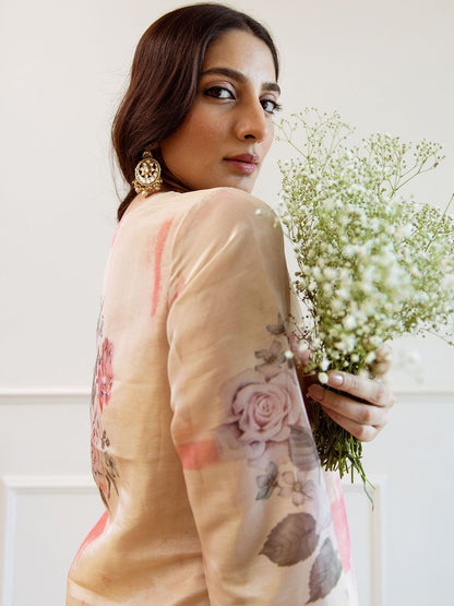 Indyancart IE Women Floral Printed Regular Kurta with Trousers Dupatta