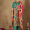 Dhiyona IE Women Floral Printed Regular Beads and Stones Kurta with Trousers & Dupatta