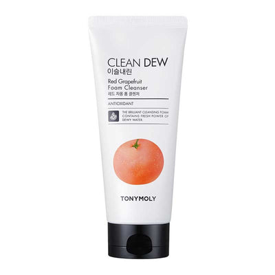 TONYMOLY Korean Clean Dew Red Grapefruit Foam Cleanser with Antioxidants to Boost Skin Elasticity