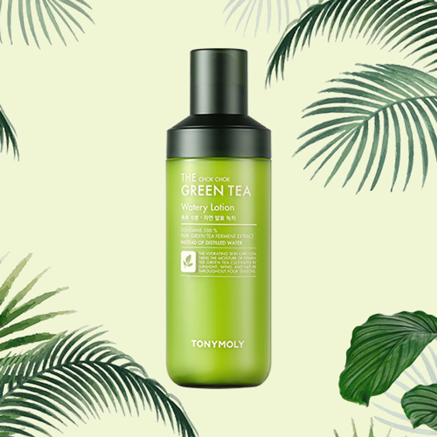 TONYMOLY Korean The Chok Chok Green Tea Watery Lotion to Hydrate & Soothe Dry, Dehydrated Skin
