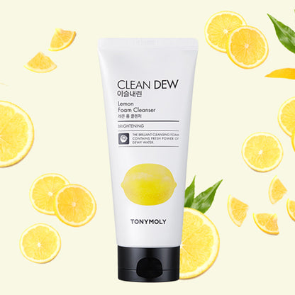 TONYMOLY Korean Clean Dew Lemon Foam Cleanser to Brighten & Clarify the Complexion