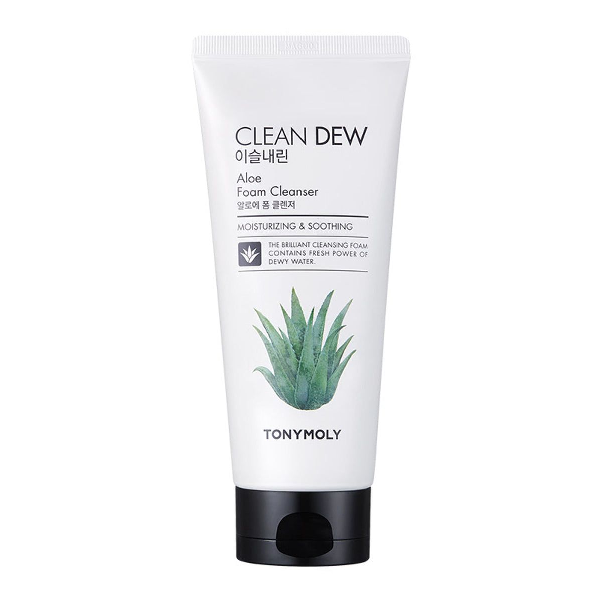TONYMOLY Korean Clean Dew Aloe Foam Cleanser to Soothe & Hydrate Dry & Sensitive Skin