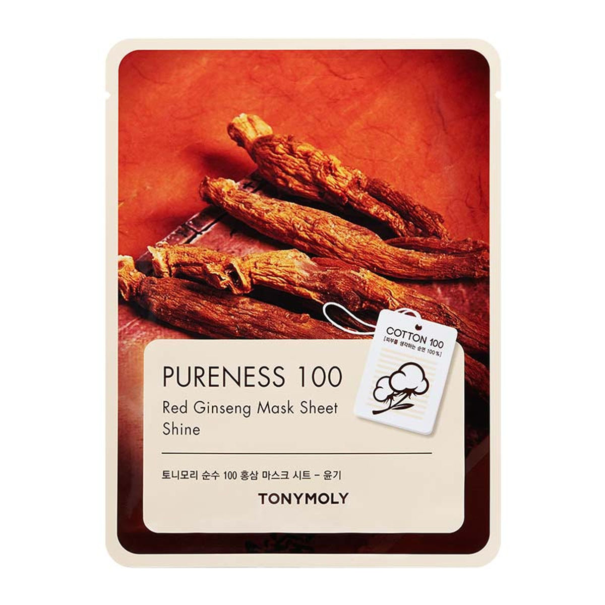 TONYMOLY Korean Pureness 100 Face Sheet Mask - Red Ginseng