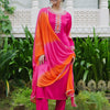 Dhiyona IE Women Ethnic Motifs Embroidered Regular Kurta with Trousers & With Dupatta