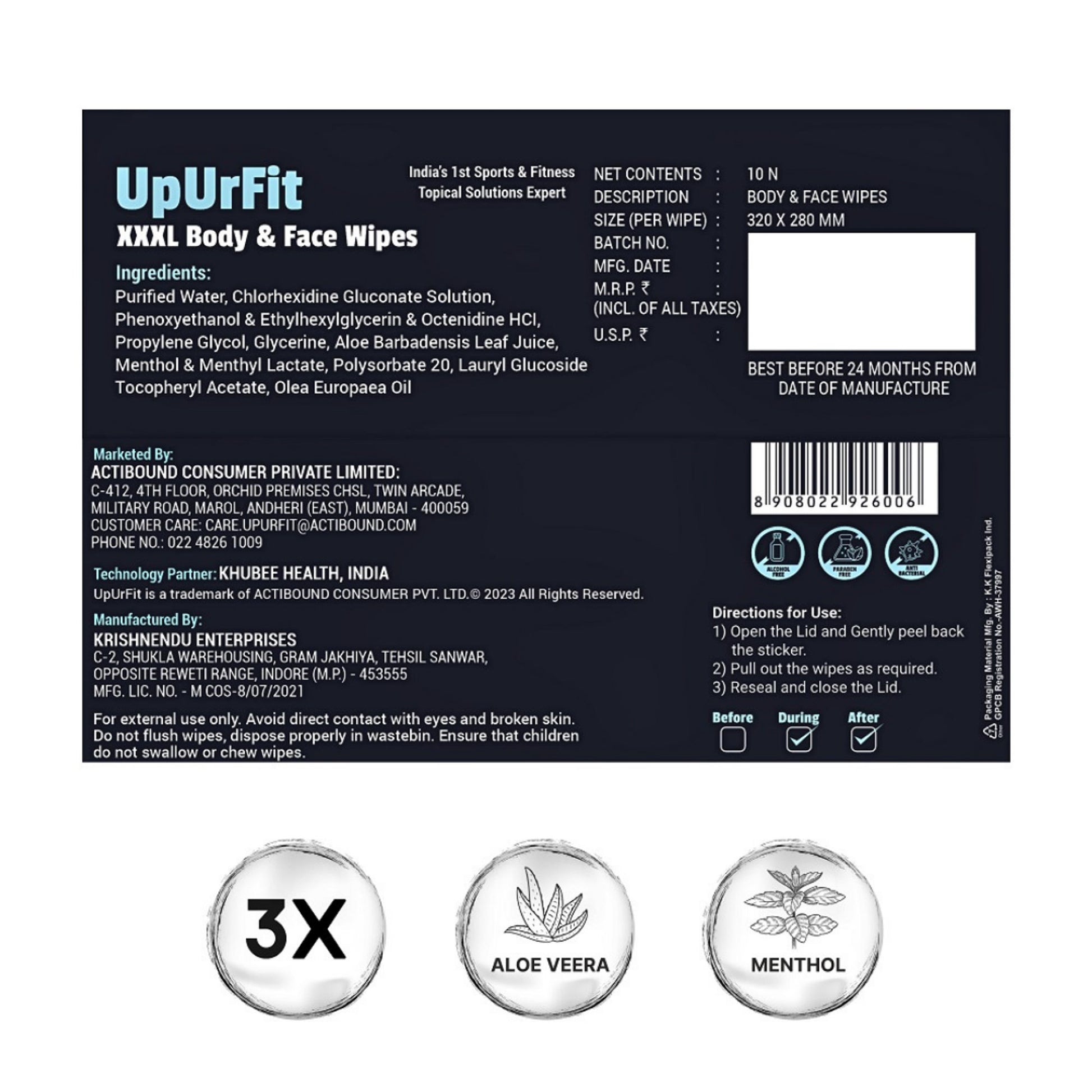 UpUrFit XXXL Body & Face Wipes