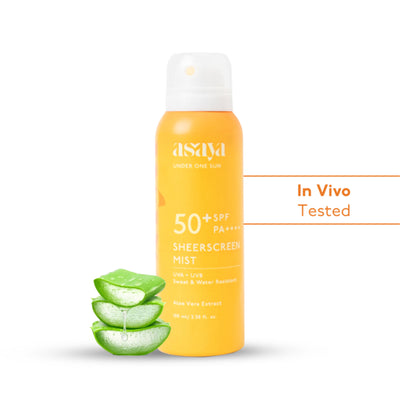 Asaya Body Sunscreen Spray SPF 65 Lightweight Quick Dry Sunscreen Mist for Face and Body