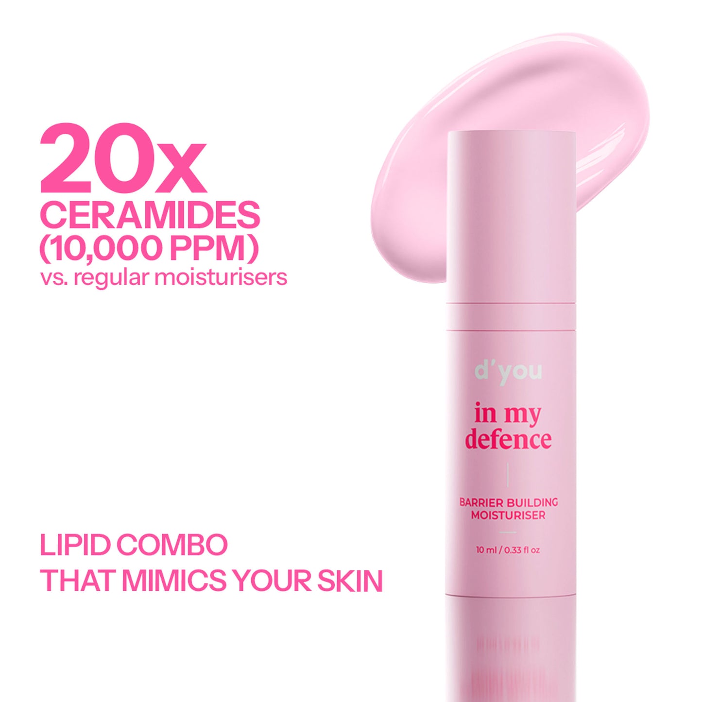 d'you In My Defence Barrier-Building Moisturiser With 20x More Ceramides (Lightweight & Non-Greasy)