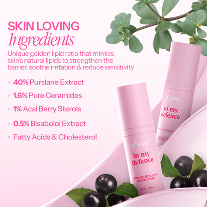 d'you In My Defence Barrier-Building Moisturiser With 20x More Ceramides (Lightweight & Non-Greasy)