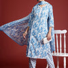 Dhiyona IE Floral Printed Panelled Beads & Stones Pure Cotton Kurta With Trousers & Dupatta