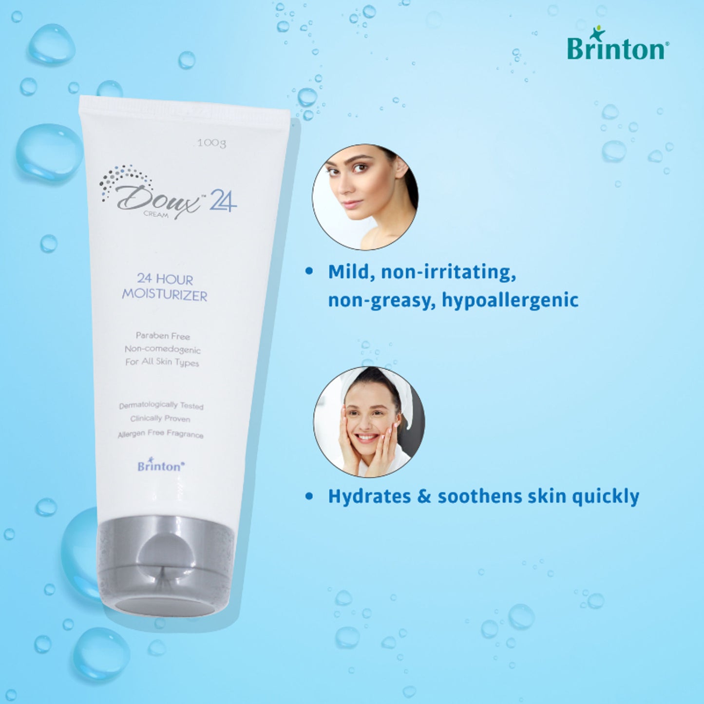 Brinton Doux 24 Hour Moisturizer Cream Face, Moisturizer