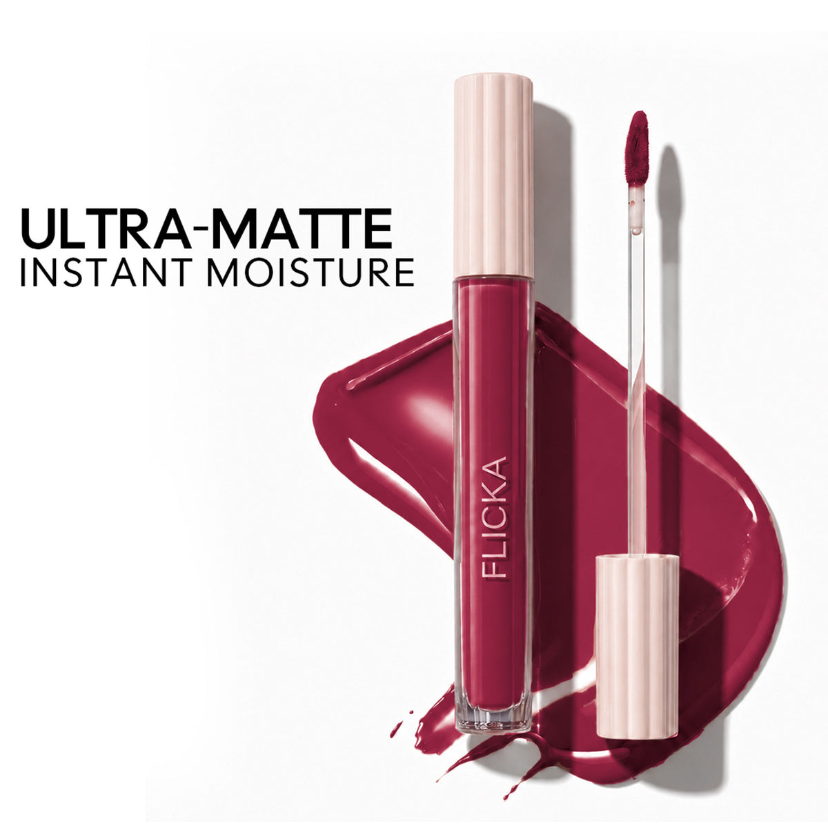 FLiCKA Flicka Weightless Impressions Liquid Lipstick in a smooth, long-lasting, smudge-proof beige shade.