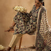 Dhiyona IE Floral Printed V-Neck Pure Cotton Straight Kurta With Trousers & Dupatta