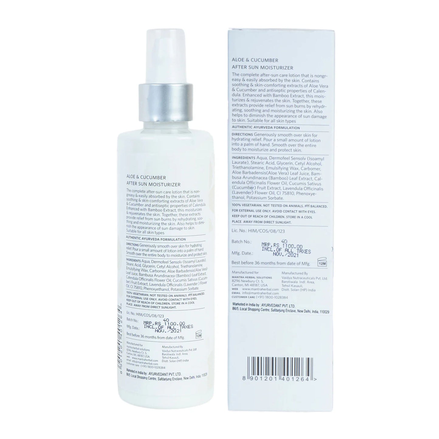Mantra Herbal Aloe & Cucumber After Sun Moisturizer