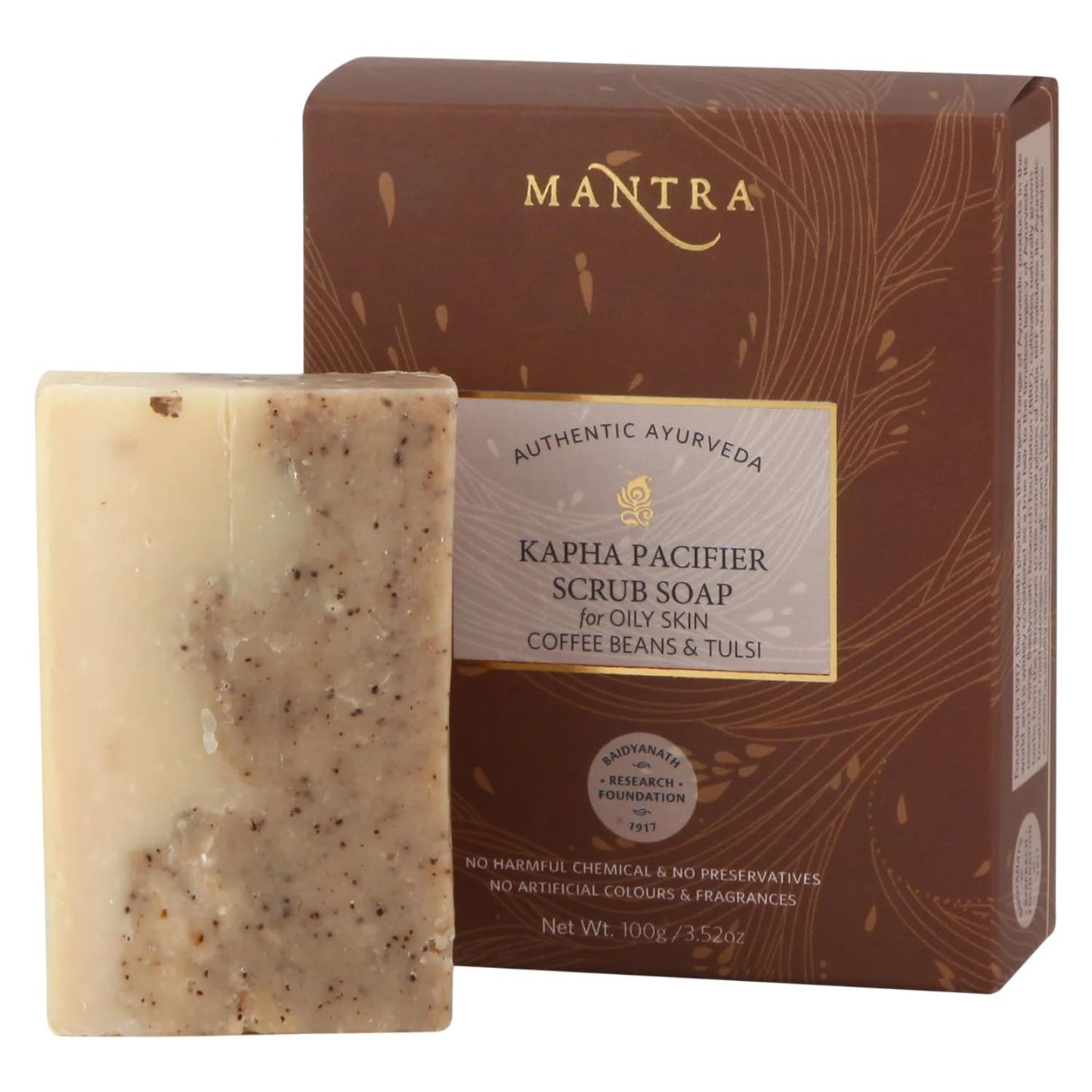 Mantra Herbal Kapha Pacifier Oily Skin Coffee Beans & Tulsi Scrub Soap