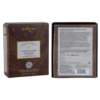 Mantra Herbal Kapha Pacifier Oily Skin Coffee Beans & Tulsi Scrub Soap