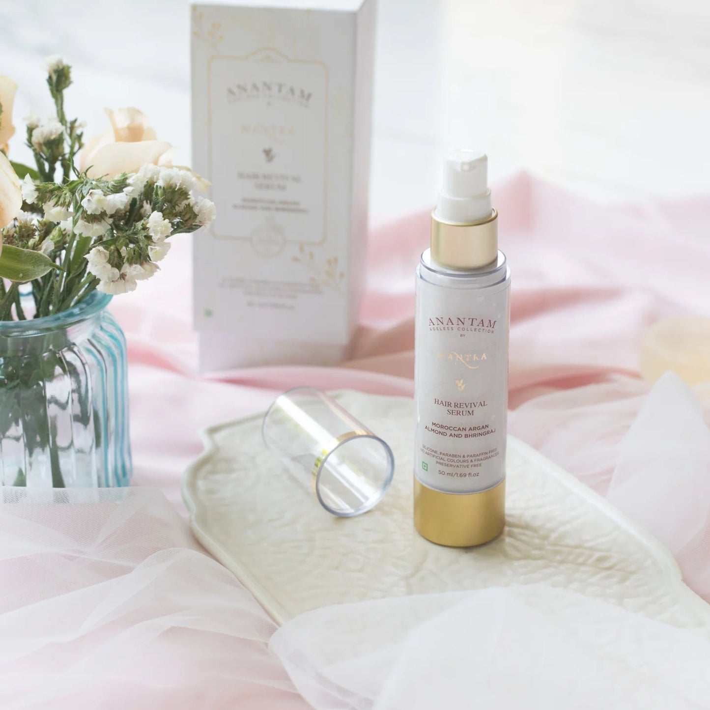 Mantra Herbal Anantam Hair Revival Serum - Moroccan Argan Almond And Bhringraj