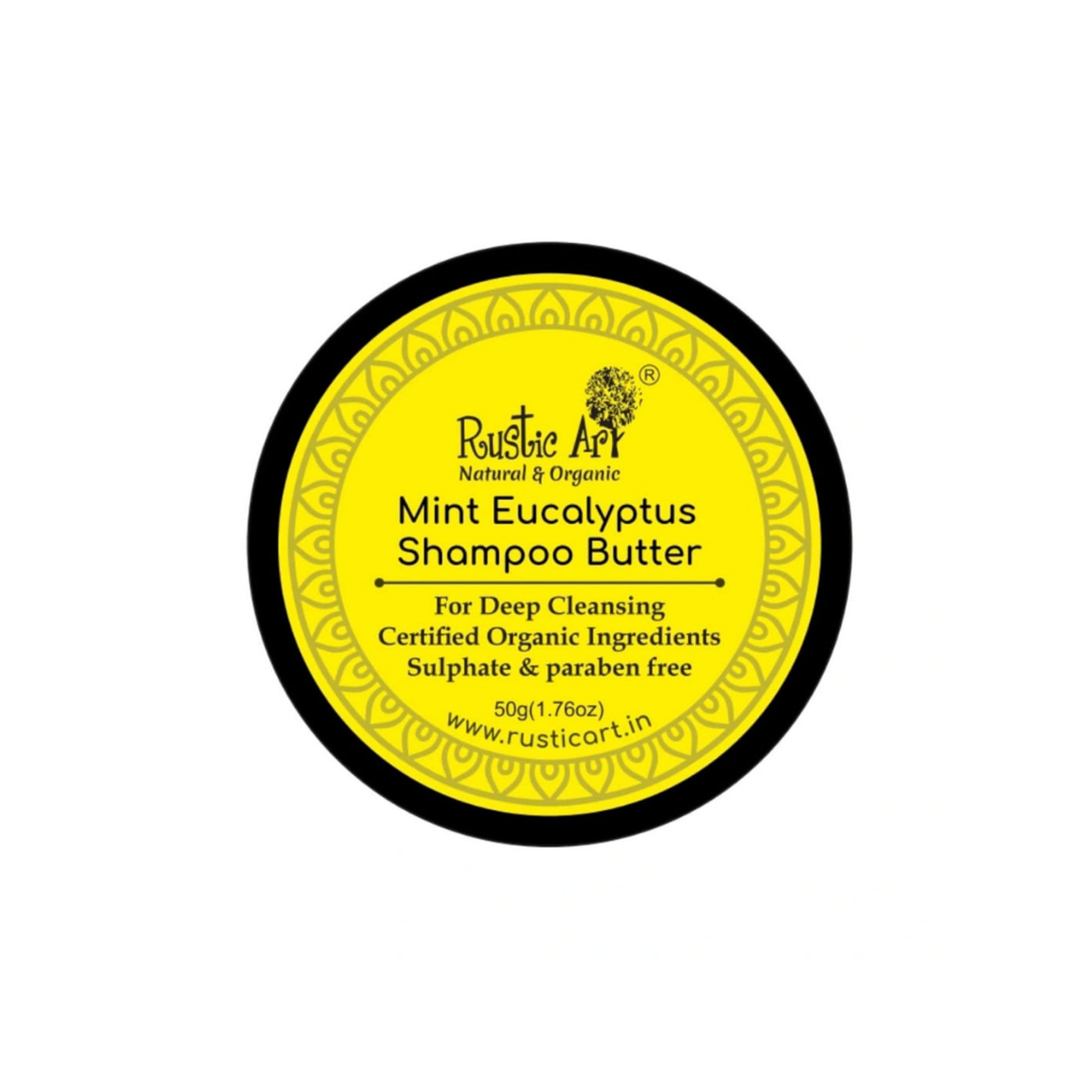 Rustic Art Mint Eucalyptus Shampoo Butter for Deep Cleansing