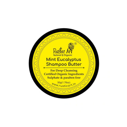 Rustic Art Mint Eucalyptus Shampoo Butter for Deep Cleansing