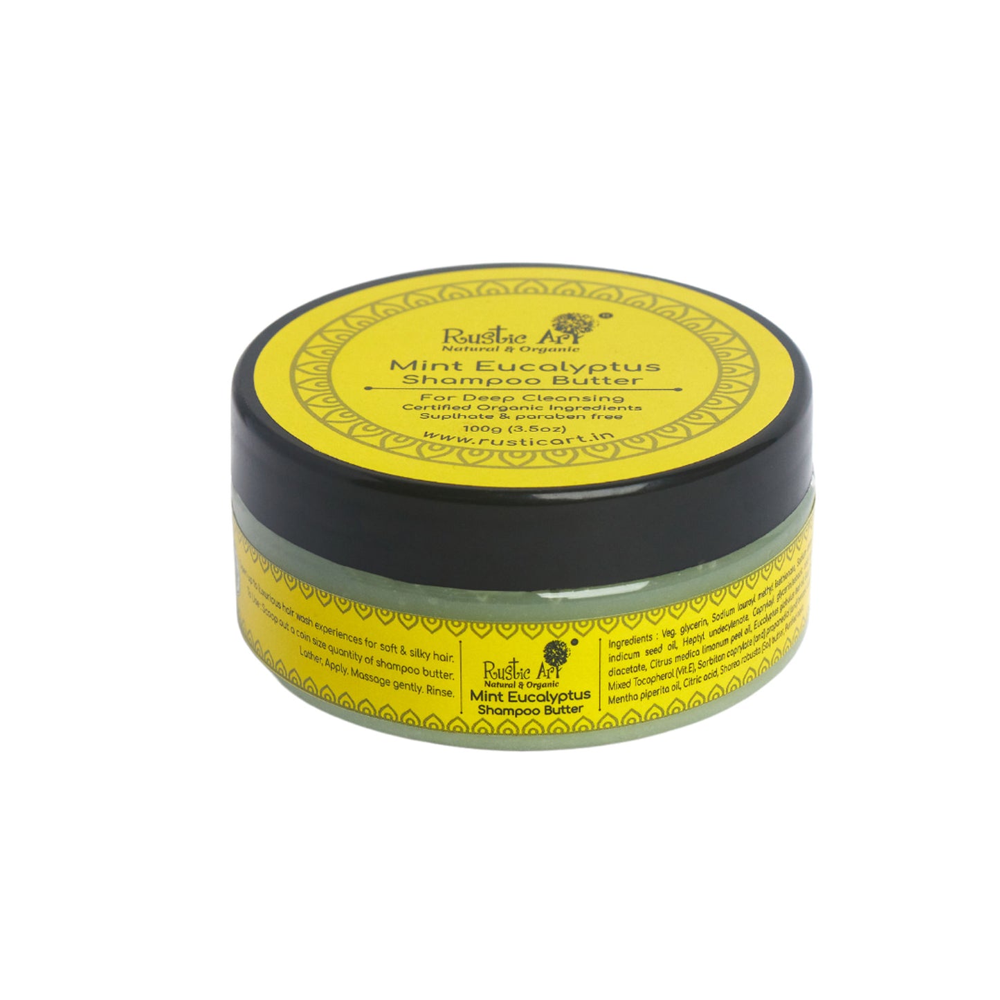 Rustic Art Mint Eucalyptus Shampoo Butter for Deep Cleansing