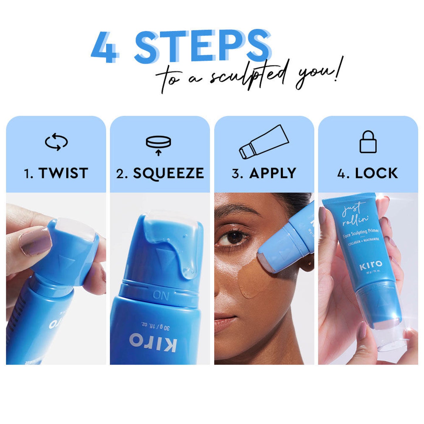 KIRO Just Rollin Face Sculpting Primer Collagen +Niacinamide