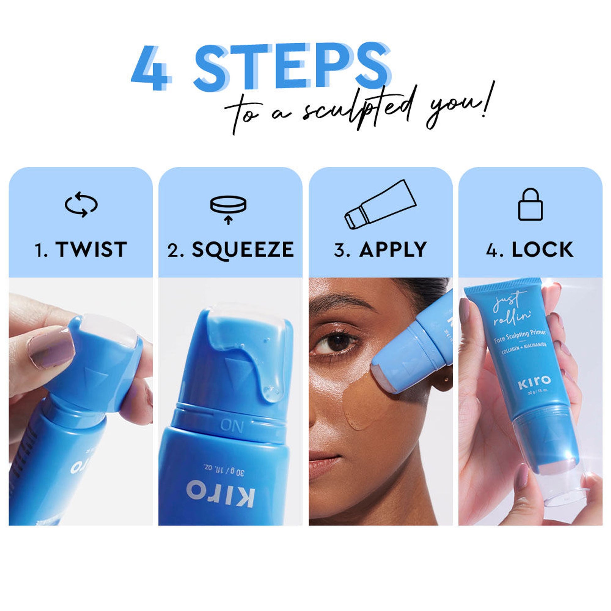 KIRO Just Rollin Face Sculpting Primer Collagen +Niacinamide