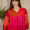 Dhiyona IE Women Pure Cotton Colourblocked A-Line Kurta With Pants Co-Ords
