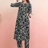 Indyancart IE Black Printed Pure Cotton Tunic With Trousers